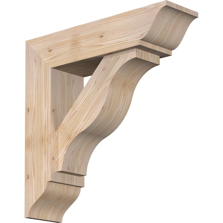 Ekena Millwork Funston Traditional Smooth Bracket w/ Offset Brace, Douglas Fir, 7 1/2"W x 28"D x 28"H BKT0806X28X28FST01SDF